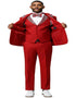 Red Prom Tuxedo - Perfect Wedding Suit Vested Rhinestone Lapelled